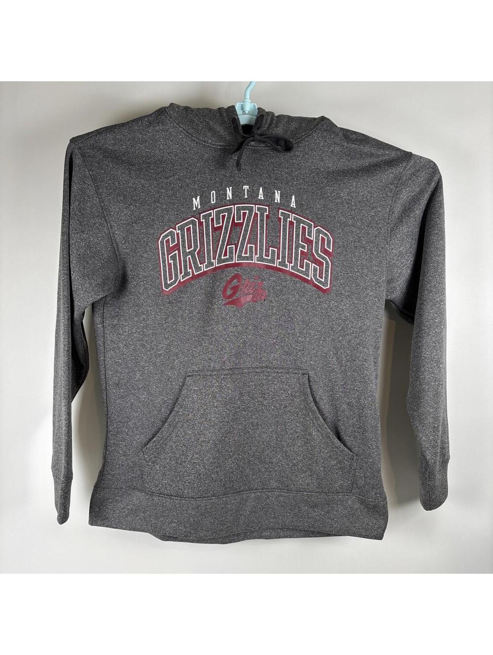 Montana Grizzlies Griz Knights Apparel Sweatshirt Pullover Hoodie Medium Gray